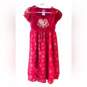 Disney Princess Play Dress Red Velvety and Shimmery Red Size XS
